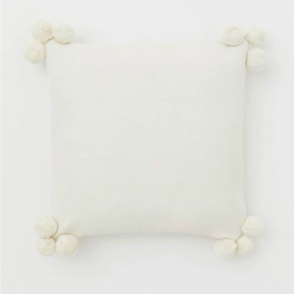 H&M Cream Pom Pom Throw Pillow Covers - Set of 2